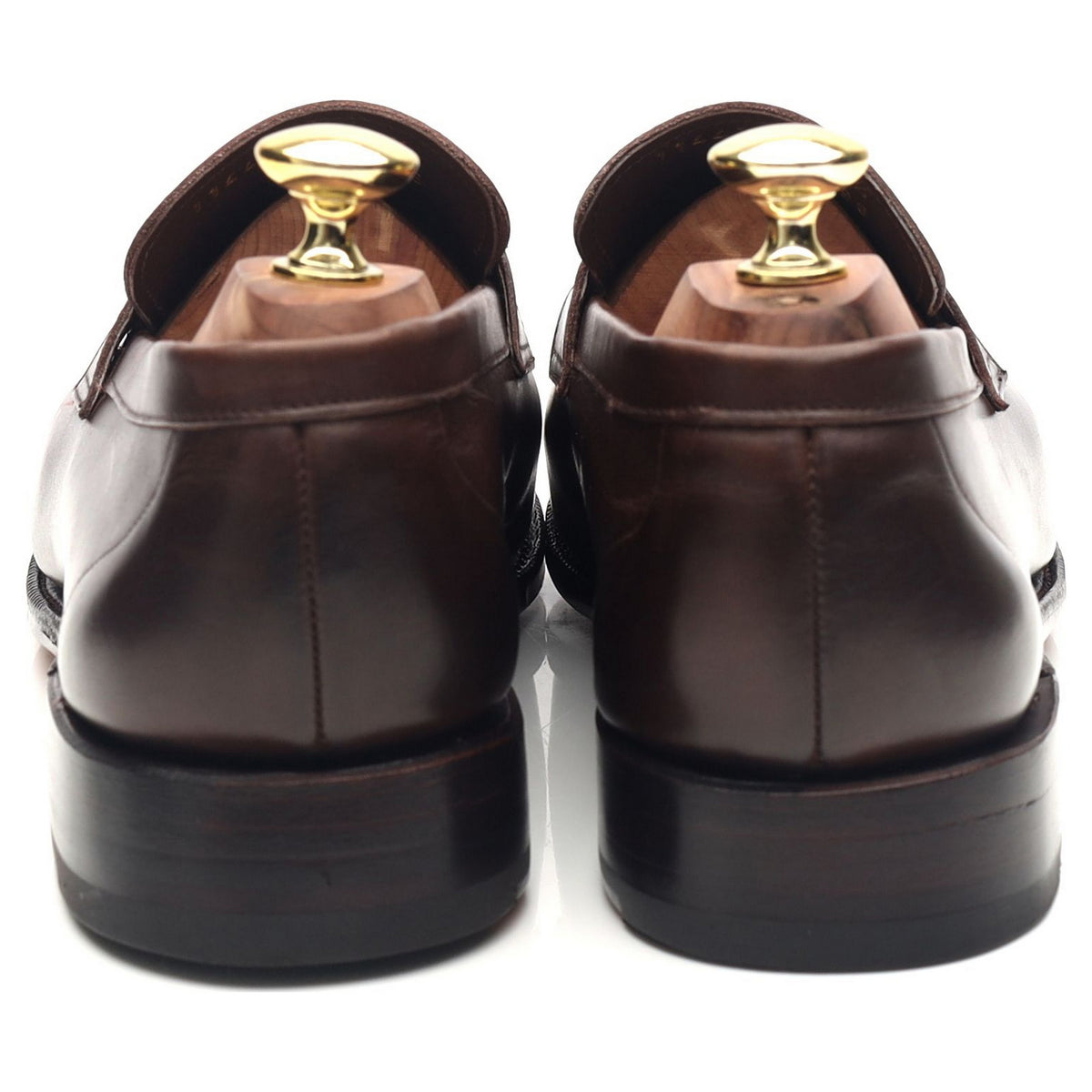 &#39;114414&#39; Dark Brown Leather Loafers UK 7.5 E