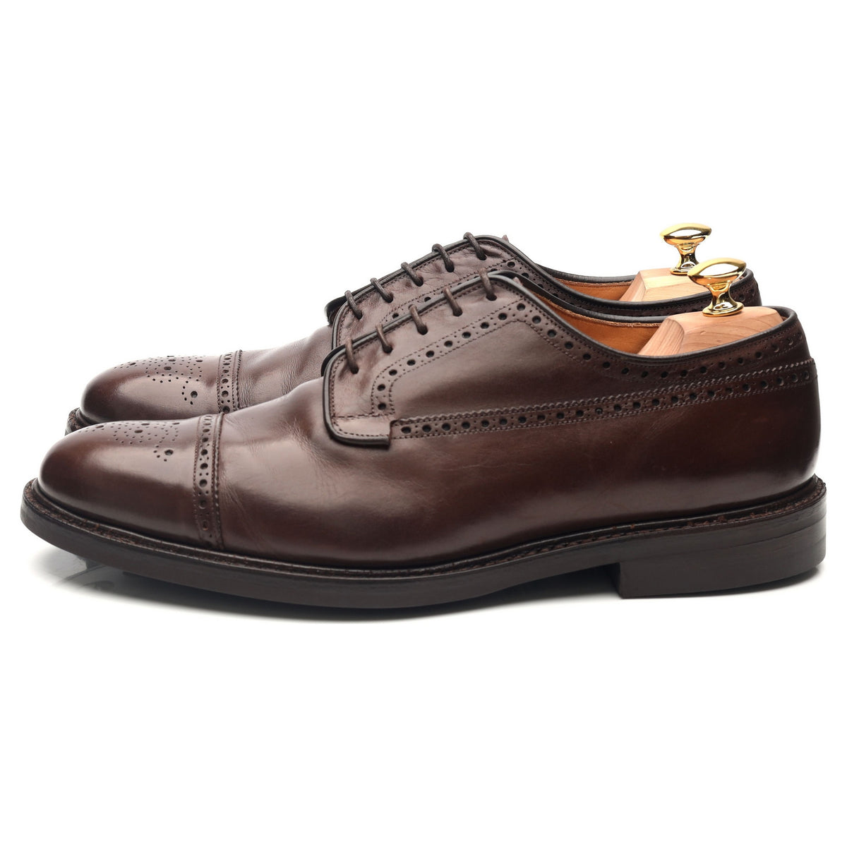&#39;Chelmsford&#39; Dark Brown Leather Cap Toe Derby UK 11 G