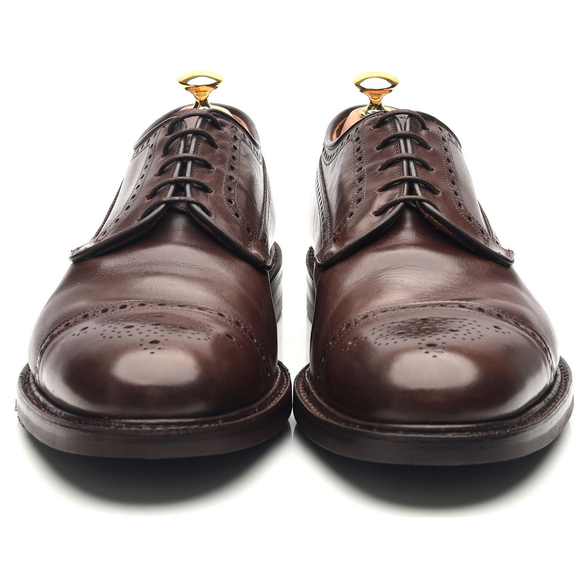 &#39;Chelmsford&#39; Dark Brown Leather Cap Toe Derby UK 11 G