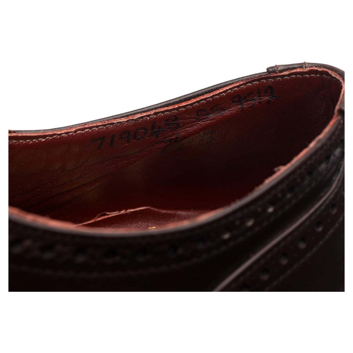 Vintage Dark Brown Leather Oxford Semi Brogues UK 7.5