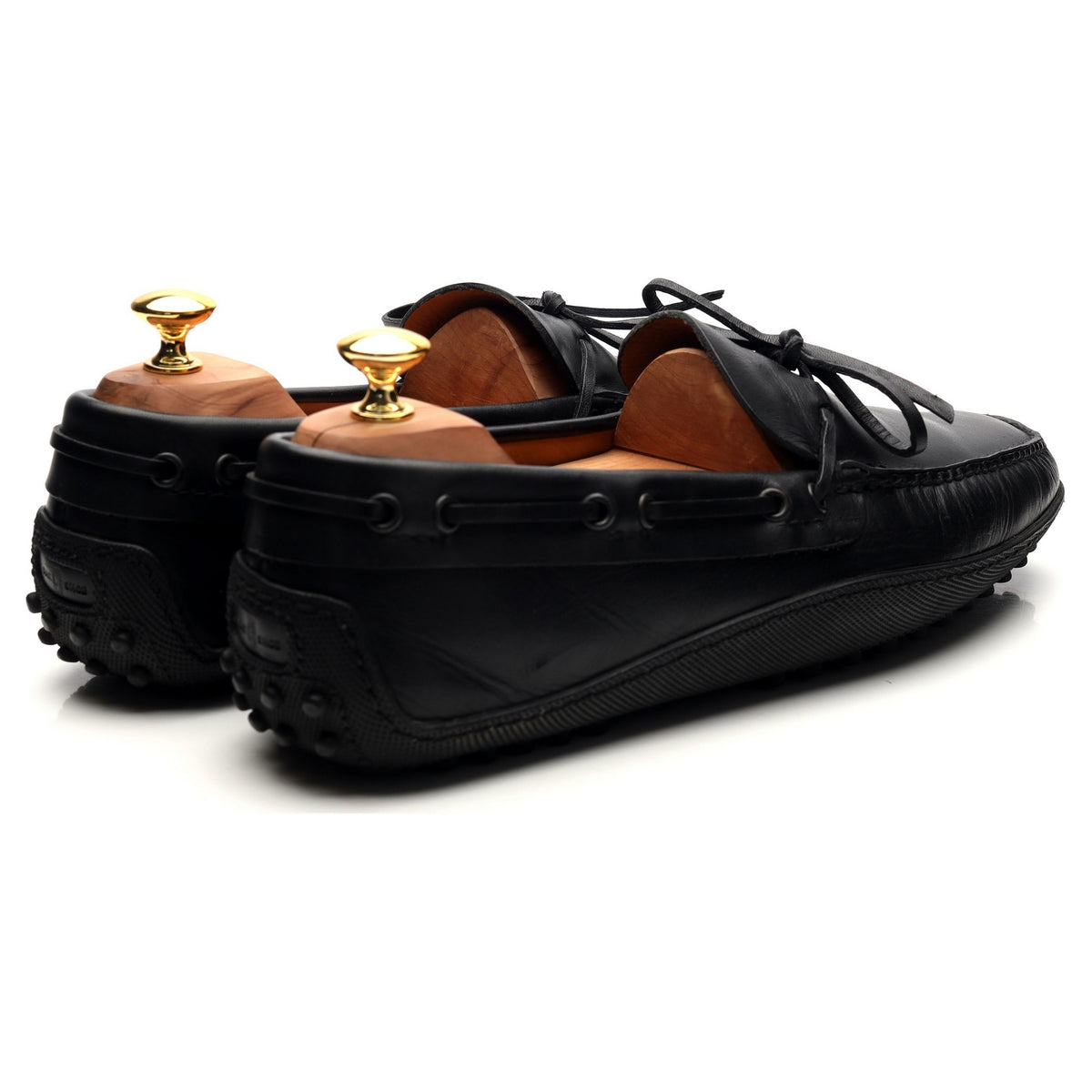 Black Leather Driving Loafers UK 10