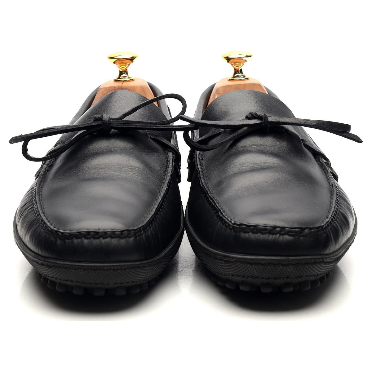 Black Leather Driving Loafers UK 10