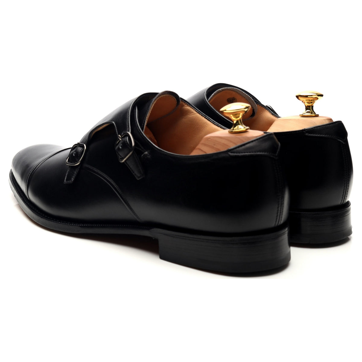 &#39;Ledstone&#39; Black Leather Double Monk Strap UK 11 G