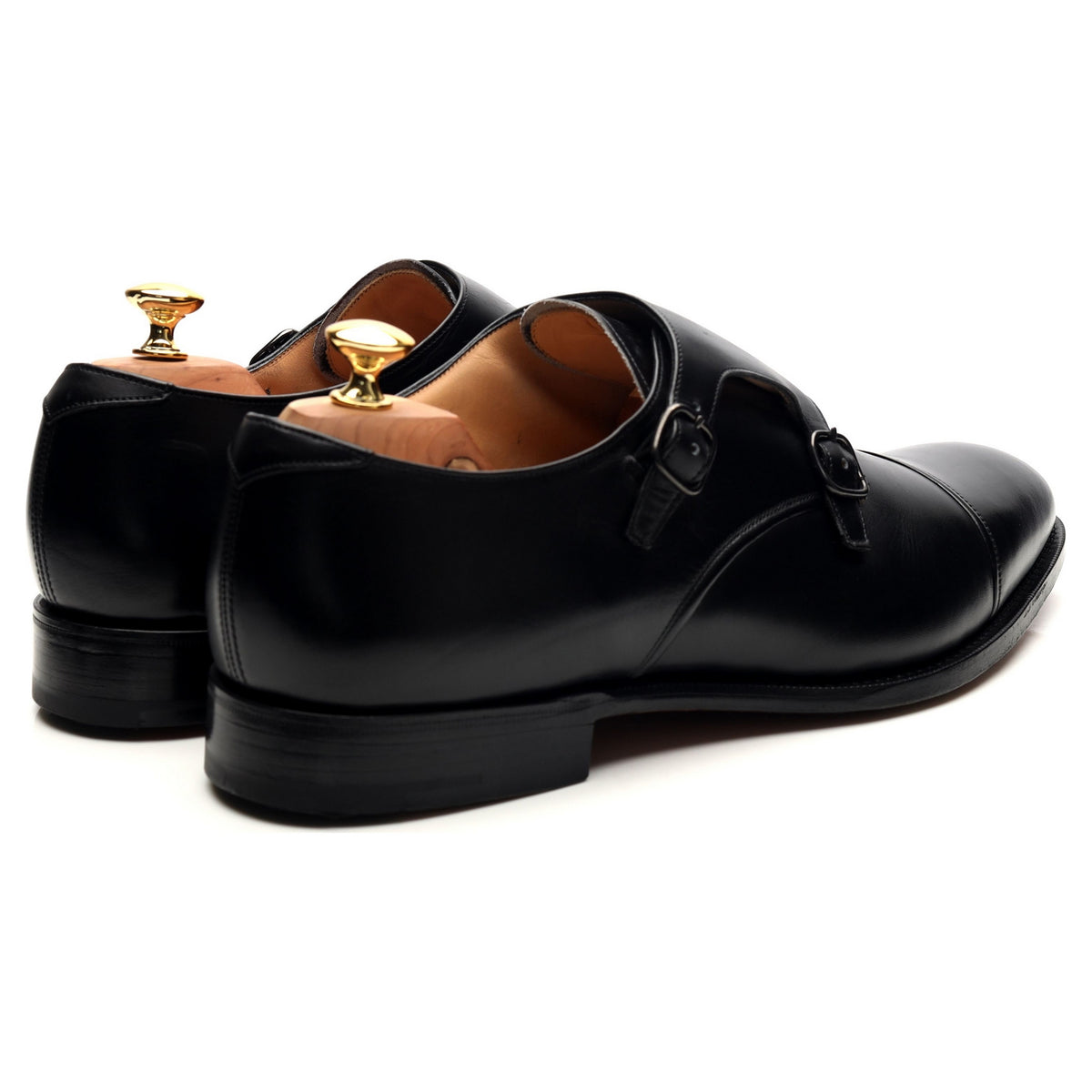 &#39;Ledstone&#39; Black Leather Double Monk Strap UK 11 G