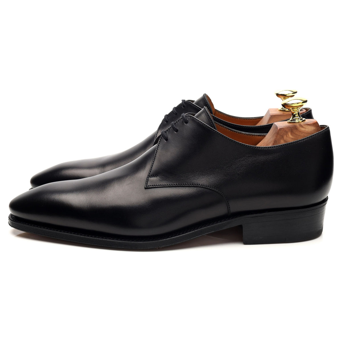 437 Black Leather Derby 7 D UK 7.5