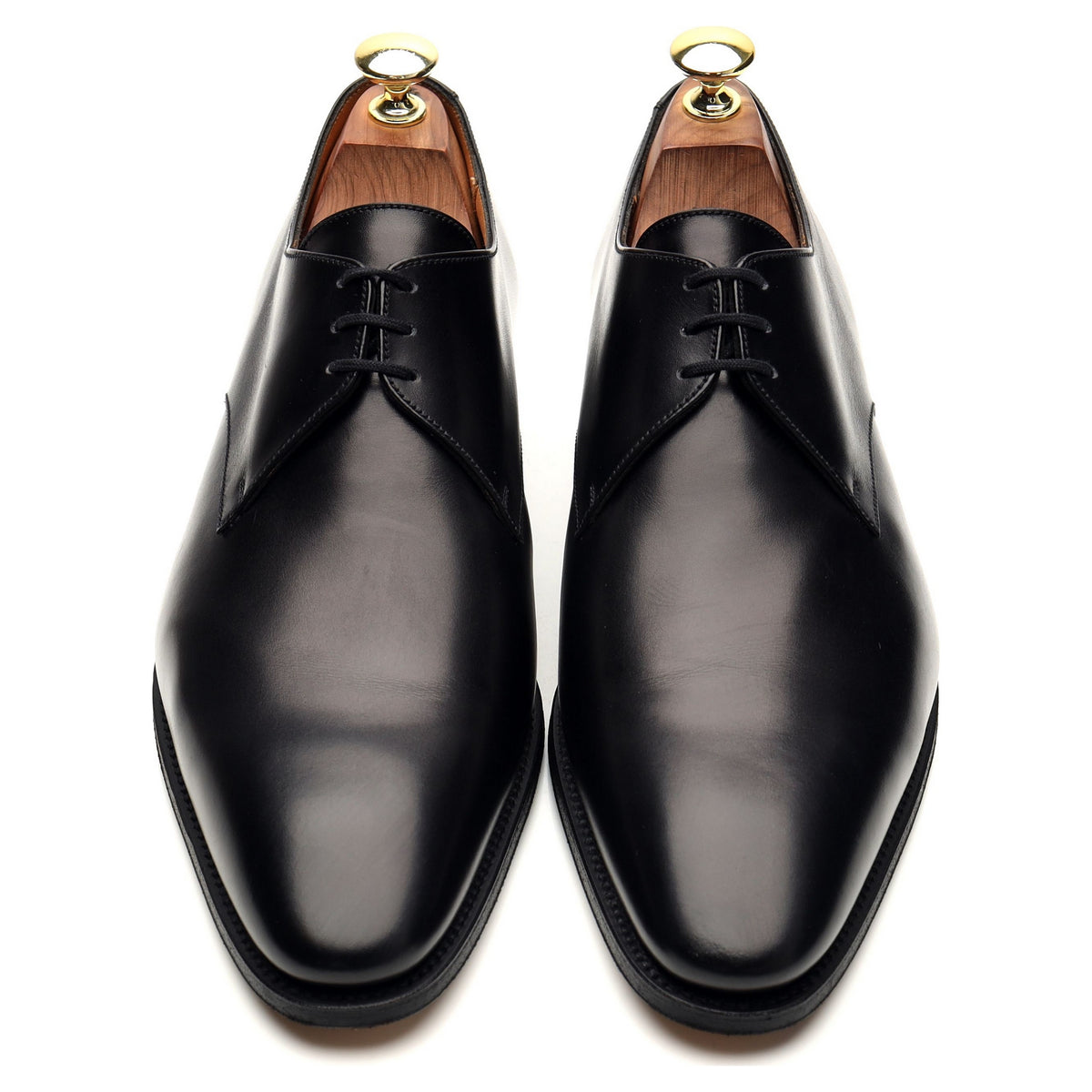 437 Black Leather Derby 7 D UK 7.5