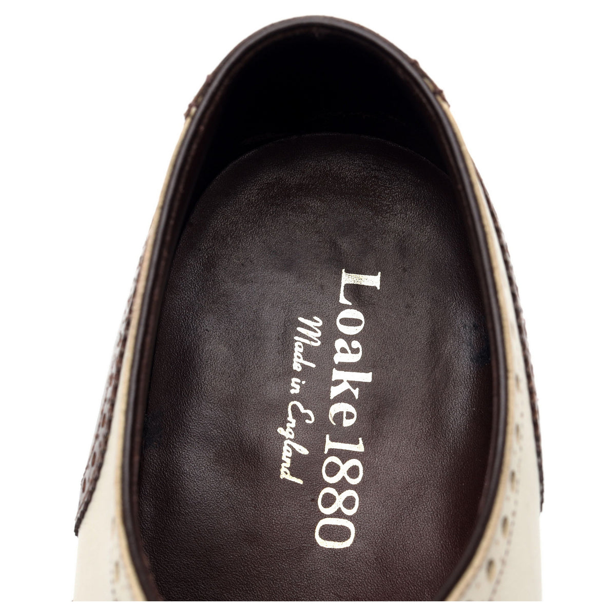 1880 &#39;Sloane&#39; Brown Cream Leather Spectator Brogues UK 10 F