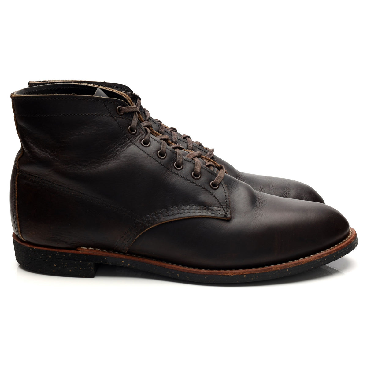 &#39;8061&#39; Dark Brown Leather Merchant Boots UK 11 US 12