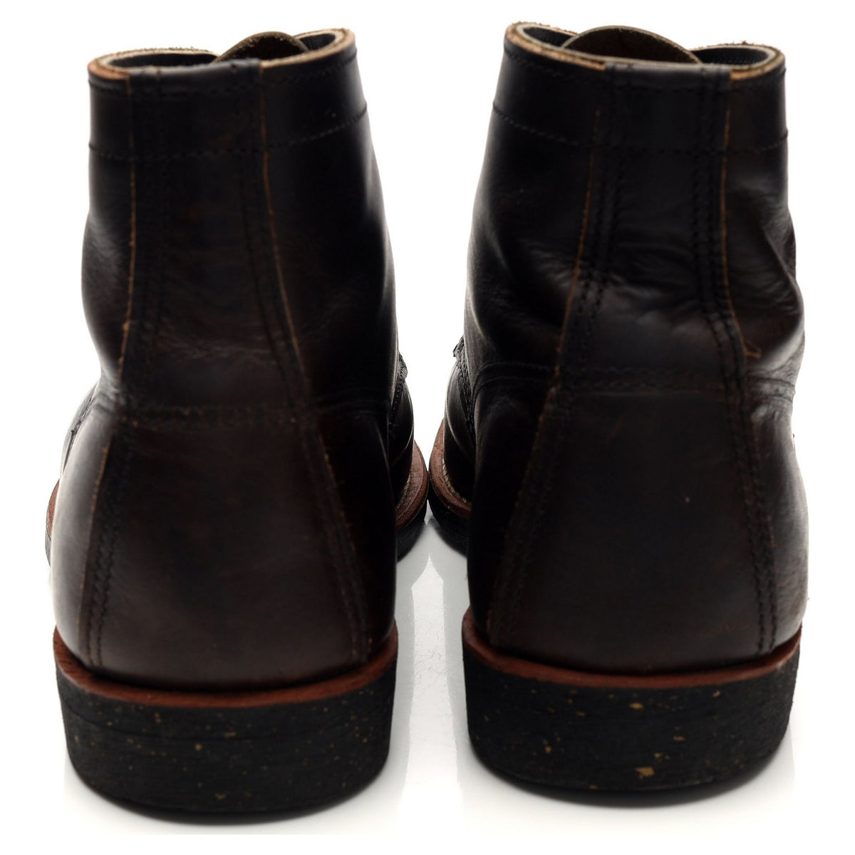 &#39;8061&#39; Dark Brown Leather Merchant Boots UK 11 US 12