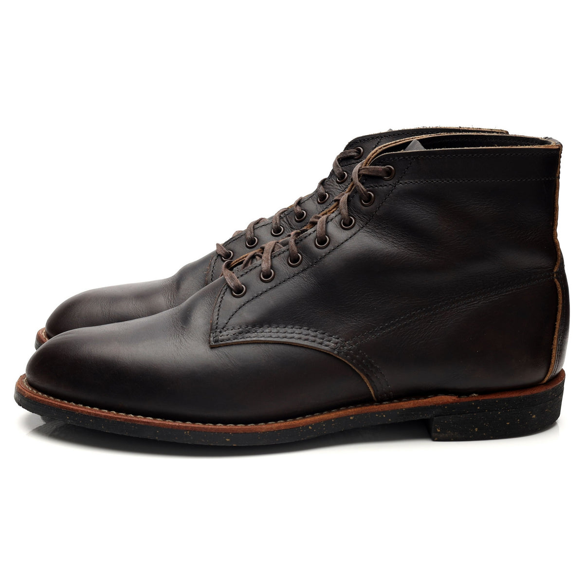 &#39;8061&#39; Dark Brown Leather Merchant Boots UK 11 US 12