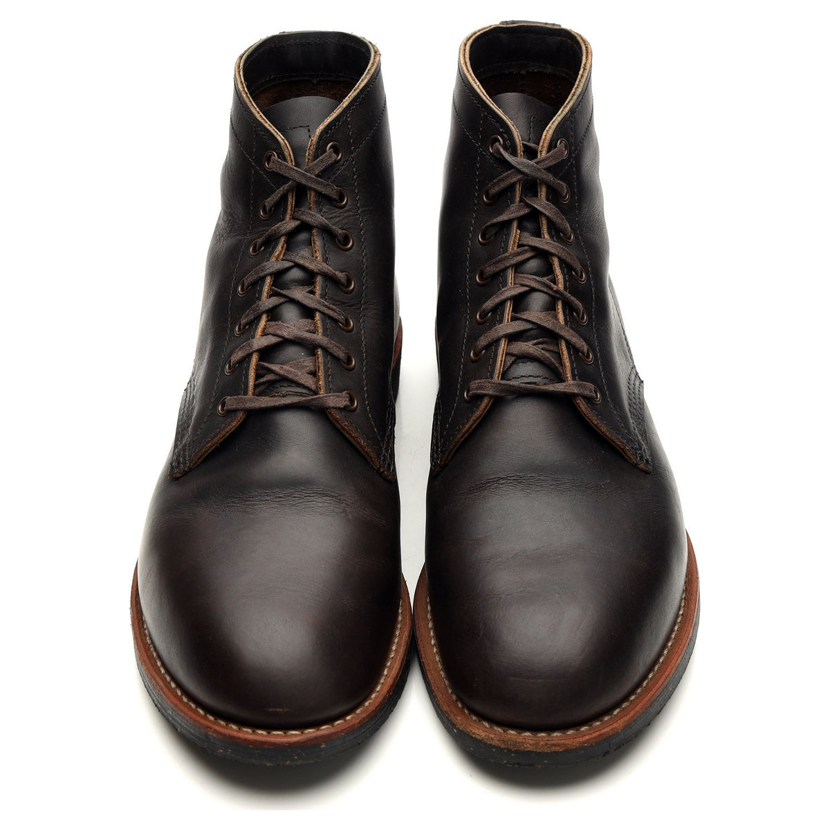 &#39;8061&#39; Dark Brown Leather Merchant Boots UK 11 US 12