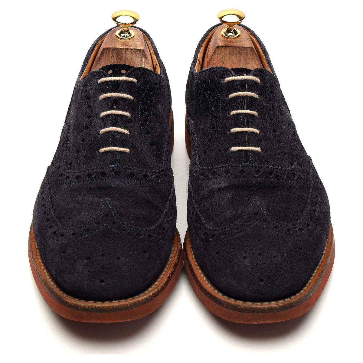 &#39;Downton&#39; Blue Suede Oxford Brogues UK 10 G