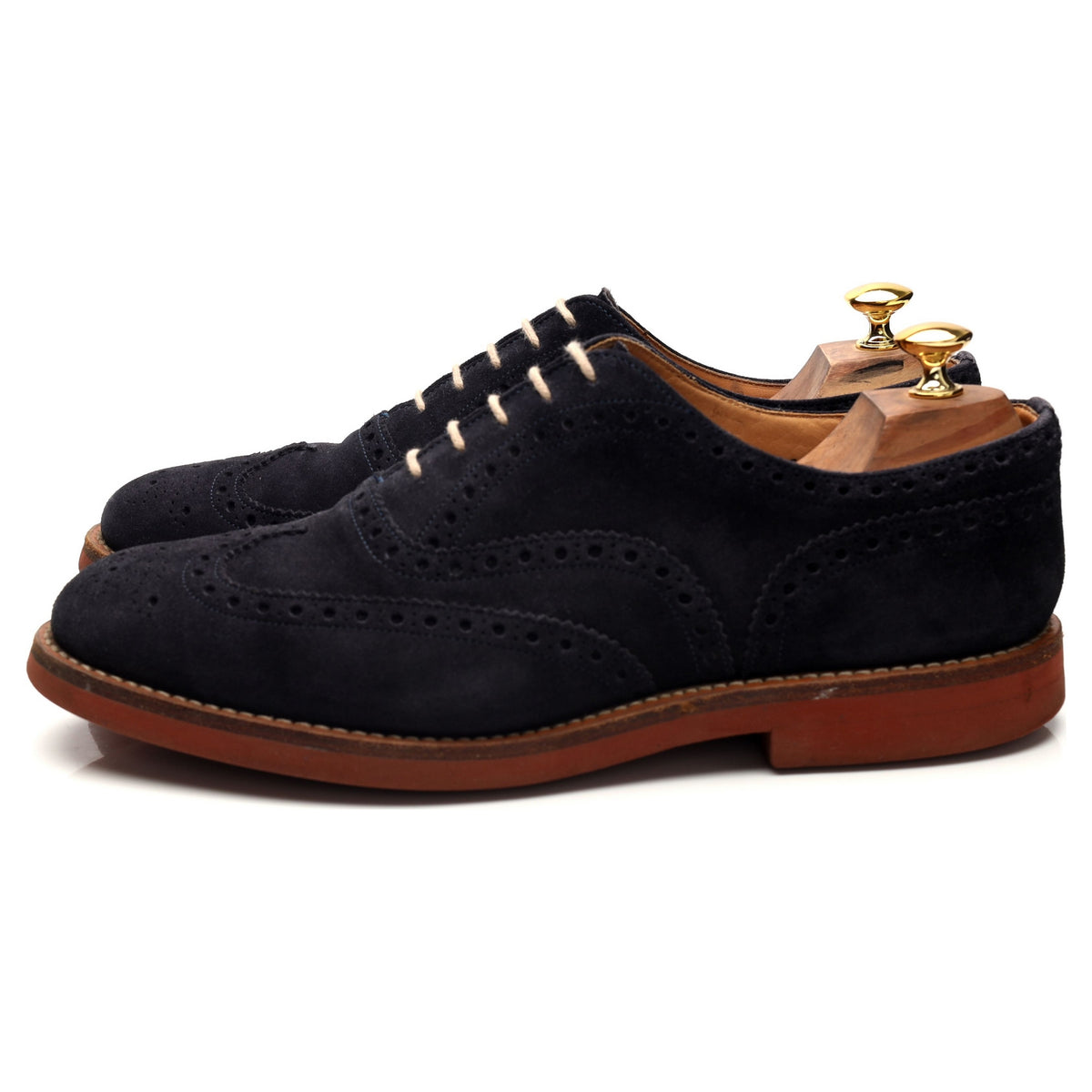&#39;Downton&#39; Blue Suede Oxford Brogues UK 10 G