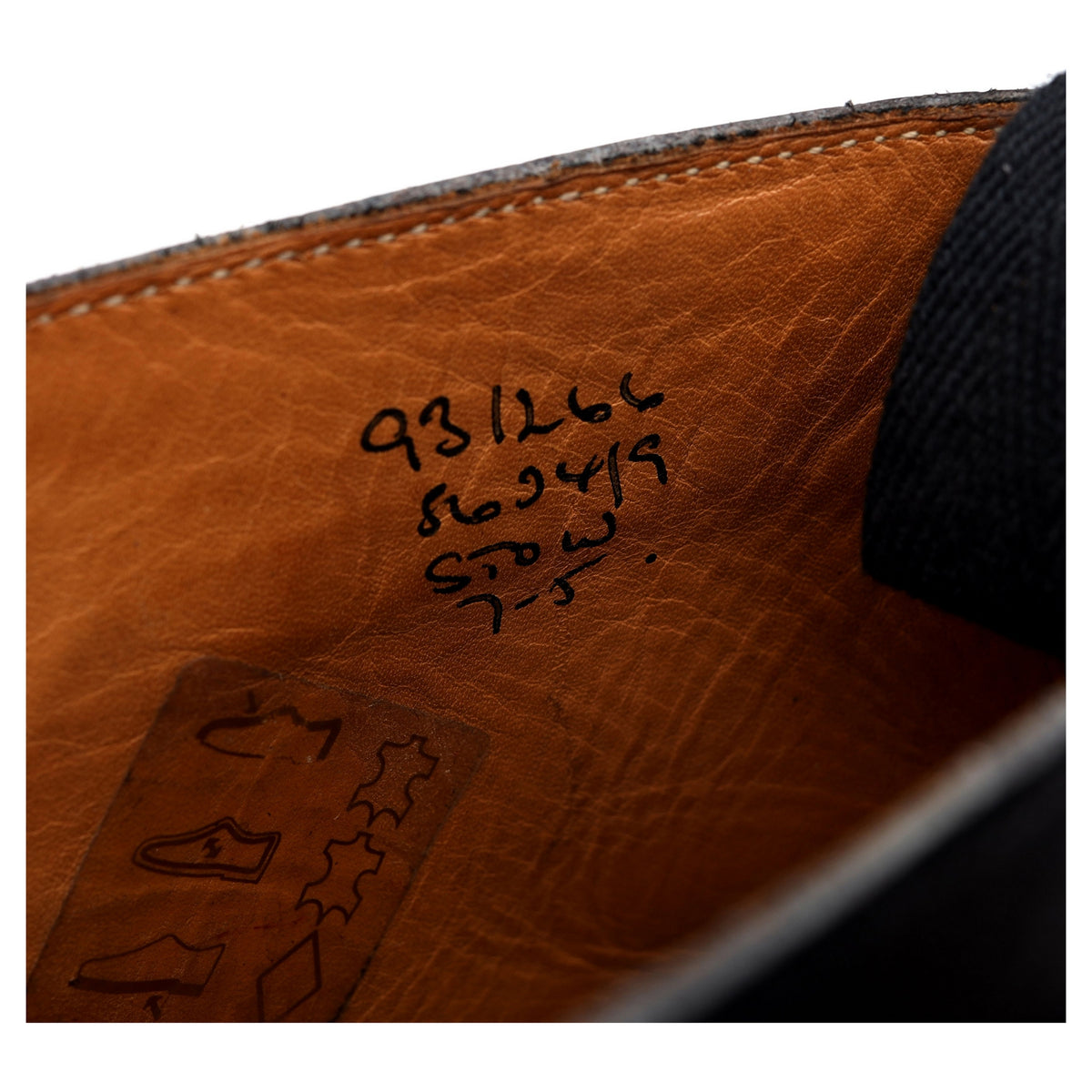 &#39;Stow&#39; Black Leather Brogue Boots UK 7