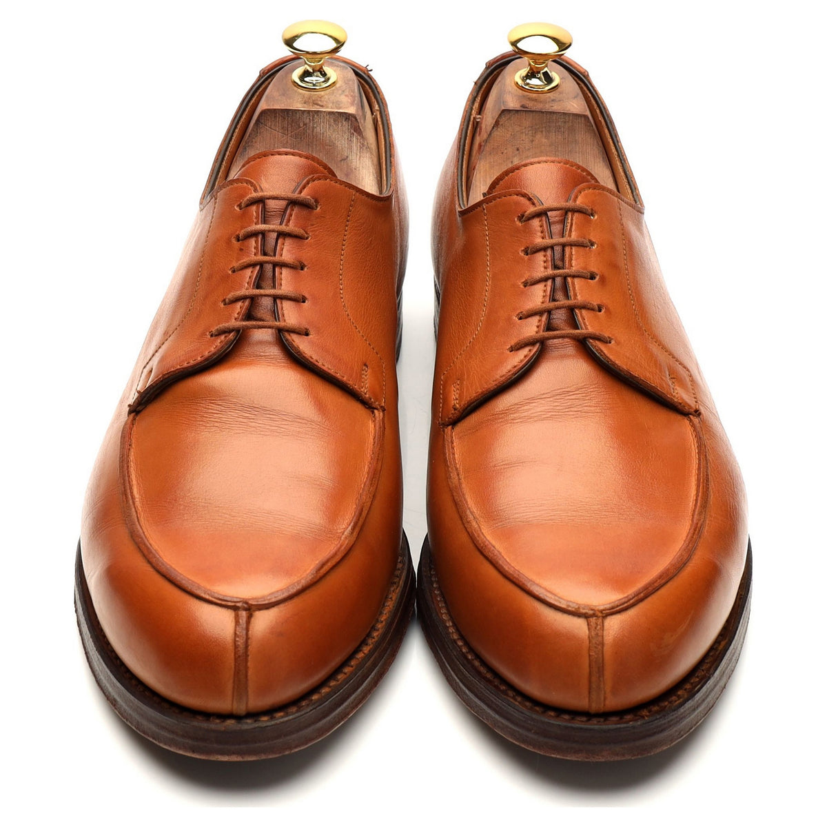 &#39;Golf&#39; Tan Brown Leather Split Toe Derby UK 10.5 E