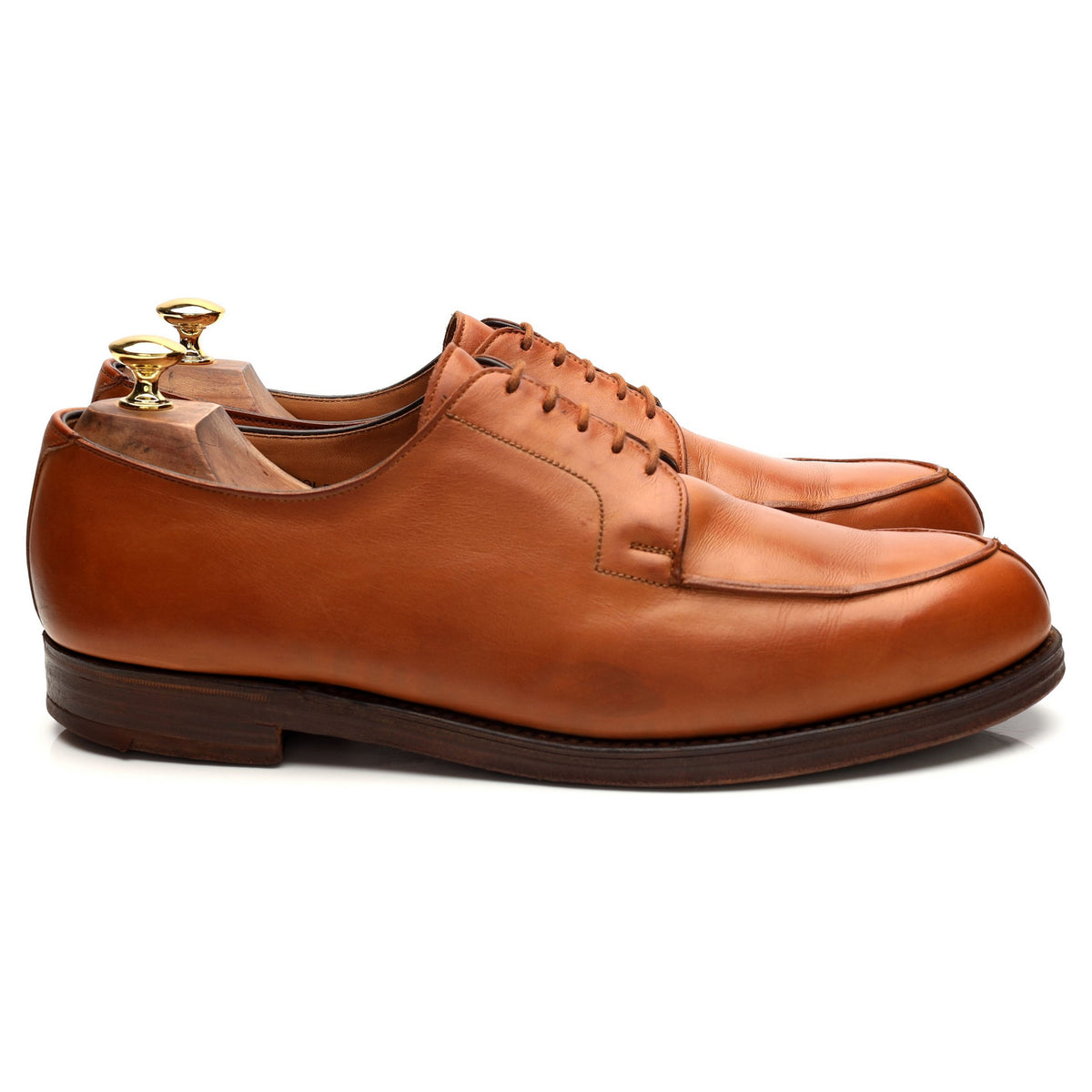 &#39;Golf&#39; Tan Brown Leather Split Toe Derby UK 10.5 E