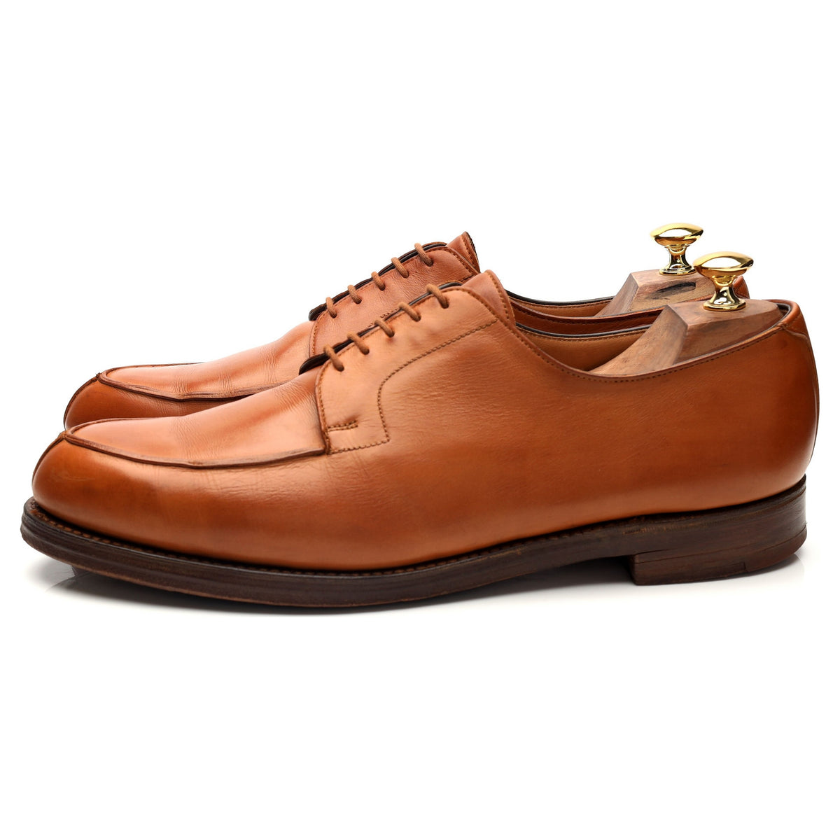 &#39;Golf&#39; Tan Brown Leather Split Toe Derby UK 10.5 E