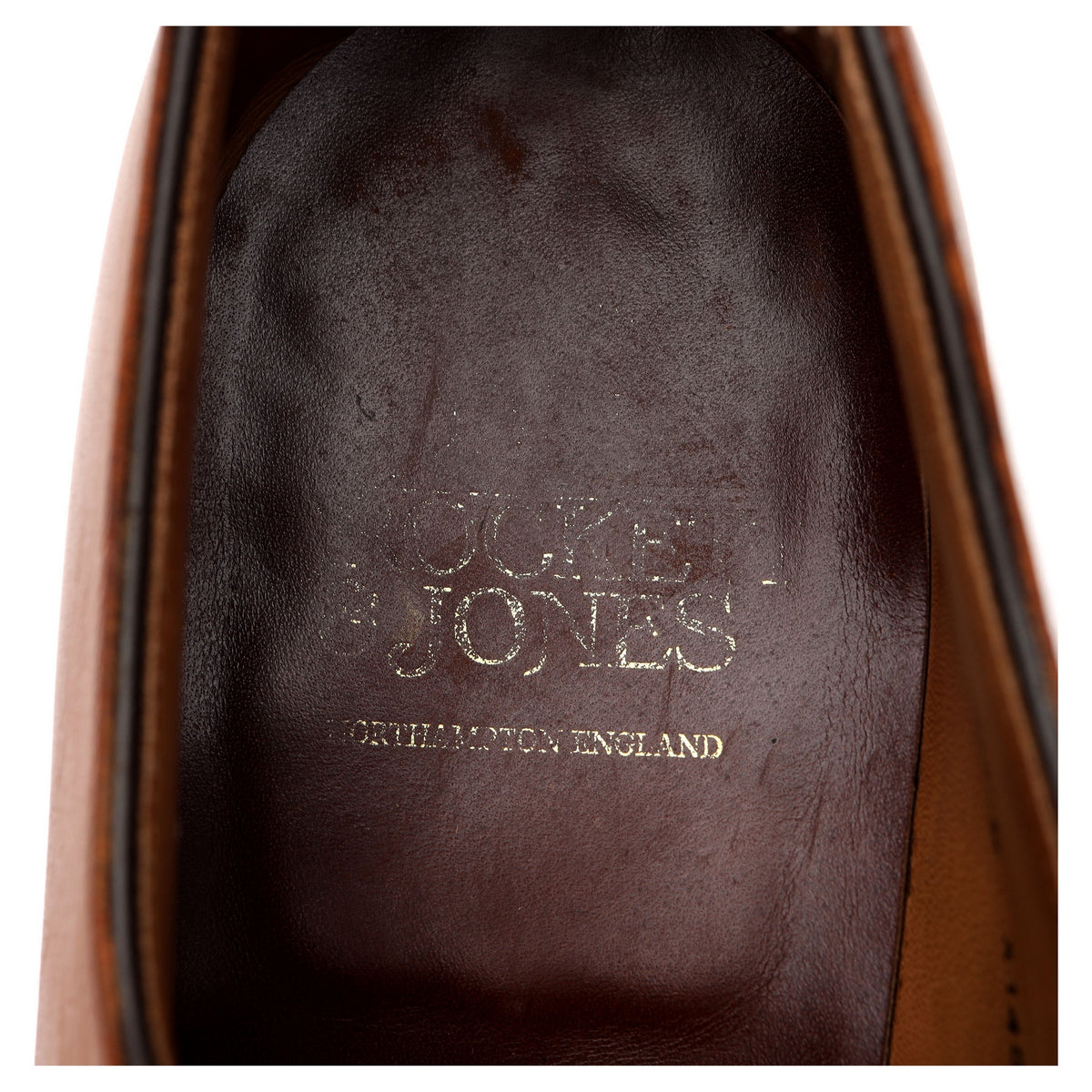 &#39;Golf&#39; Tan Brown Leather Split Toe Derby UK 10.5 E