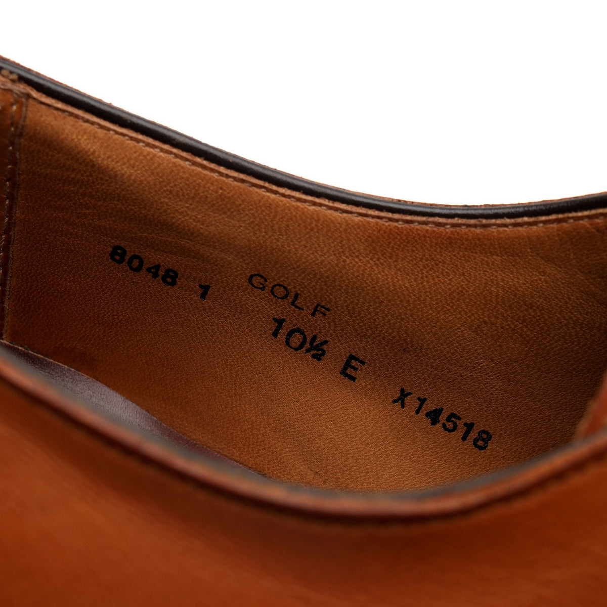 &#39;Golf&#39; Tan Brown Leather Split Toe Derby UK 10.5 E