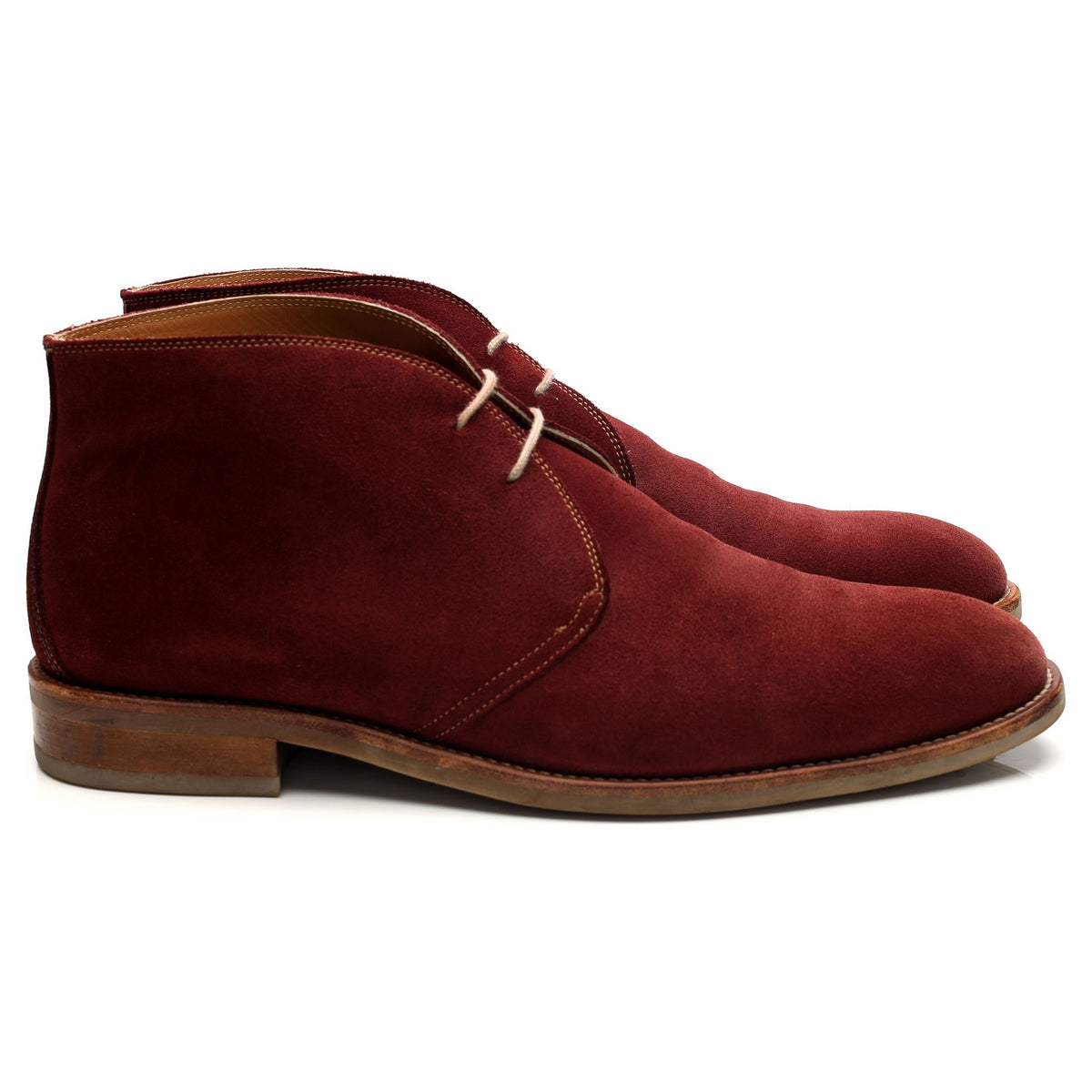 &#39;Westbury&#39; Burgundy Suede Chukka Boots UK 12