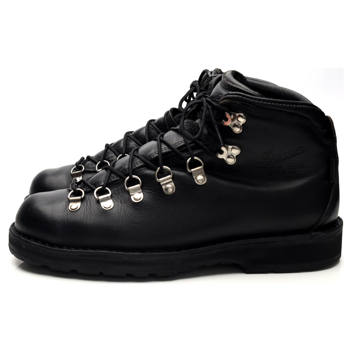 &#39;Mountain Pass&#39; Black Leather Hiker Boots UK 9 US 9.5 EE
