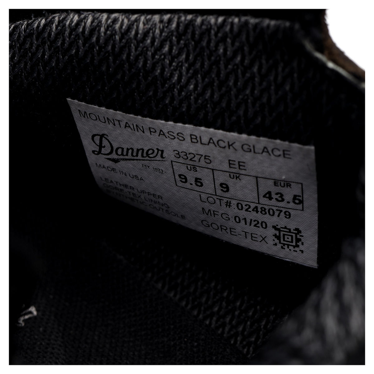 &#39;Mountain Pass&#39; Black Leather Hiker Boots UK 9 US 9.5 EE