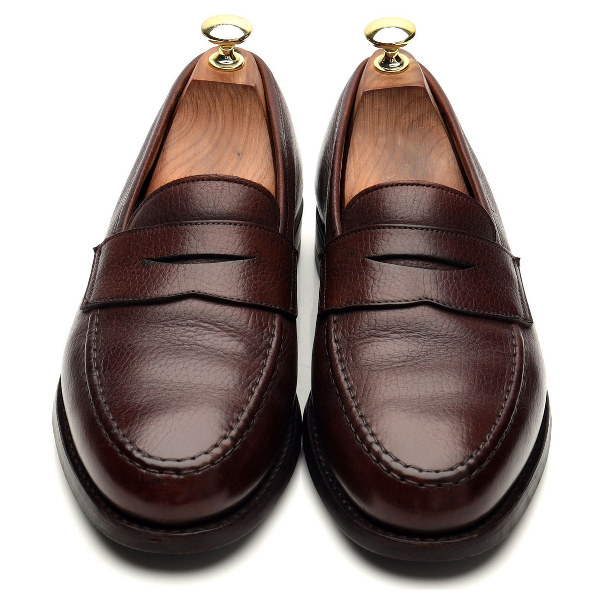 &#39;Boston&#39; Brown Grain Leather Loafer UK 7 E