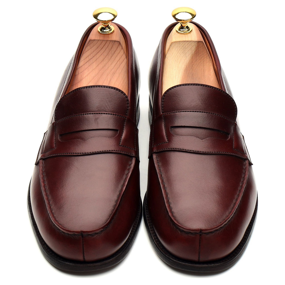 &#39;180 Mocassin&#39; Burgundy Leather Loafers 7 D UK 8