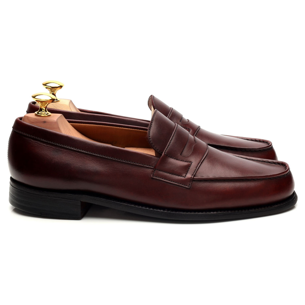 &#39;180 Mocassin&#39; Burgundy Leather Loafers 7 D UK 8