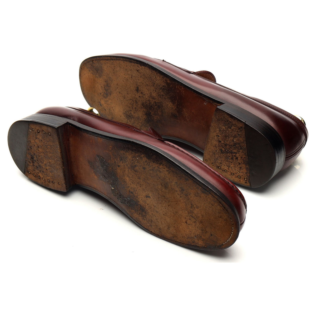 &#39;180 Mocassin&#39; Burgundy Leather Loafers 7 D UK 8