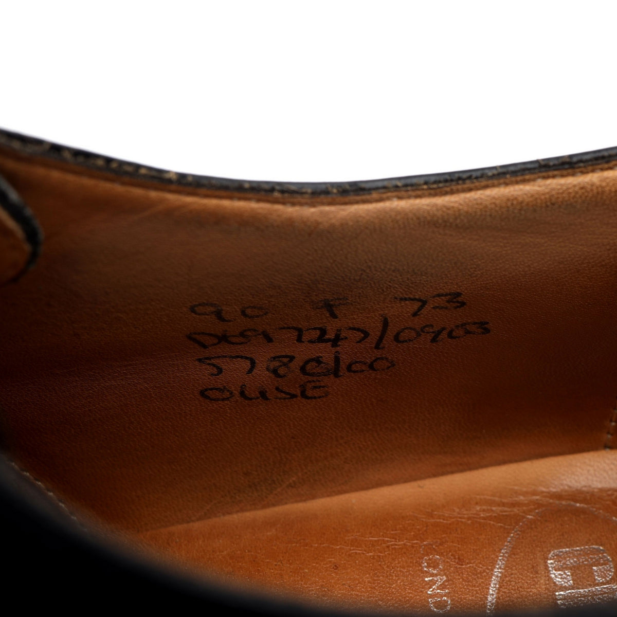 &#39;Ouse&#39; Black Leather Cap Toe Derby UK 9 F