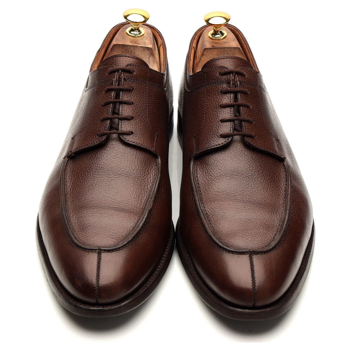 &#39;Hardwick&#39; Dark Brown Grain Leather Split Toe Derby UK 10 E