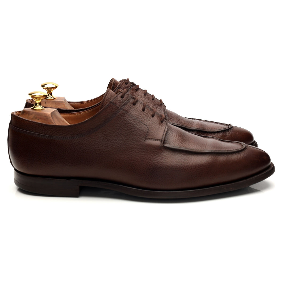&#39;Hardwick&#39; Dark Brown Grain Leather Split Toe Derby UK 10 E