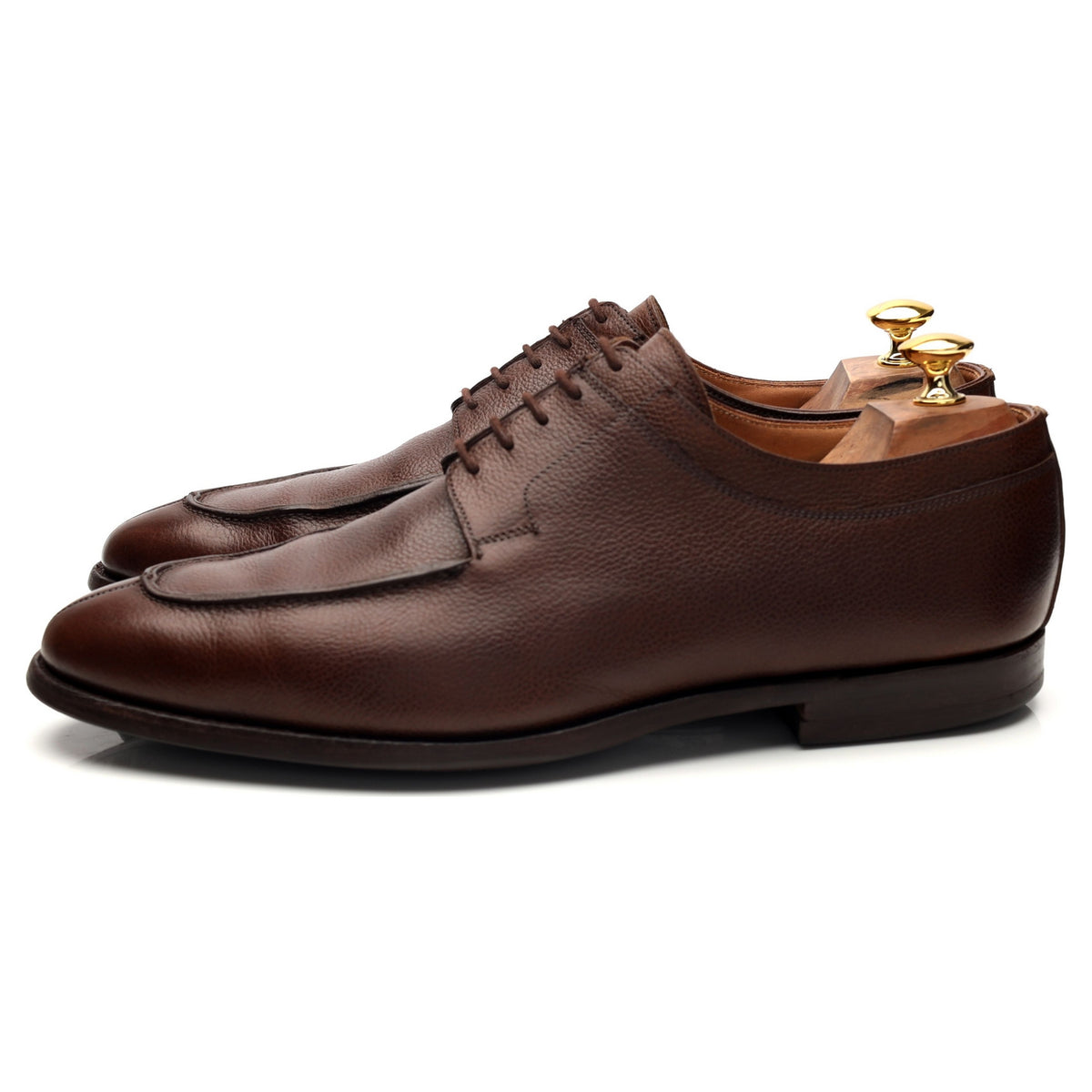 &#39;Hardwick&#39; Dark Brown Grain Leather Split Toe Derby UK 10 E