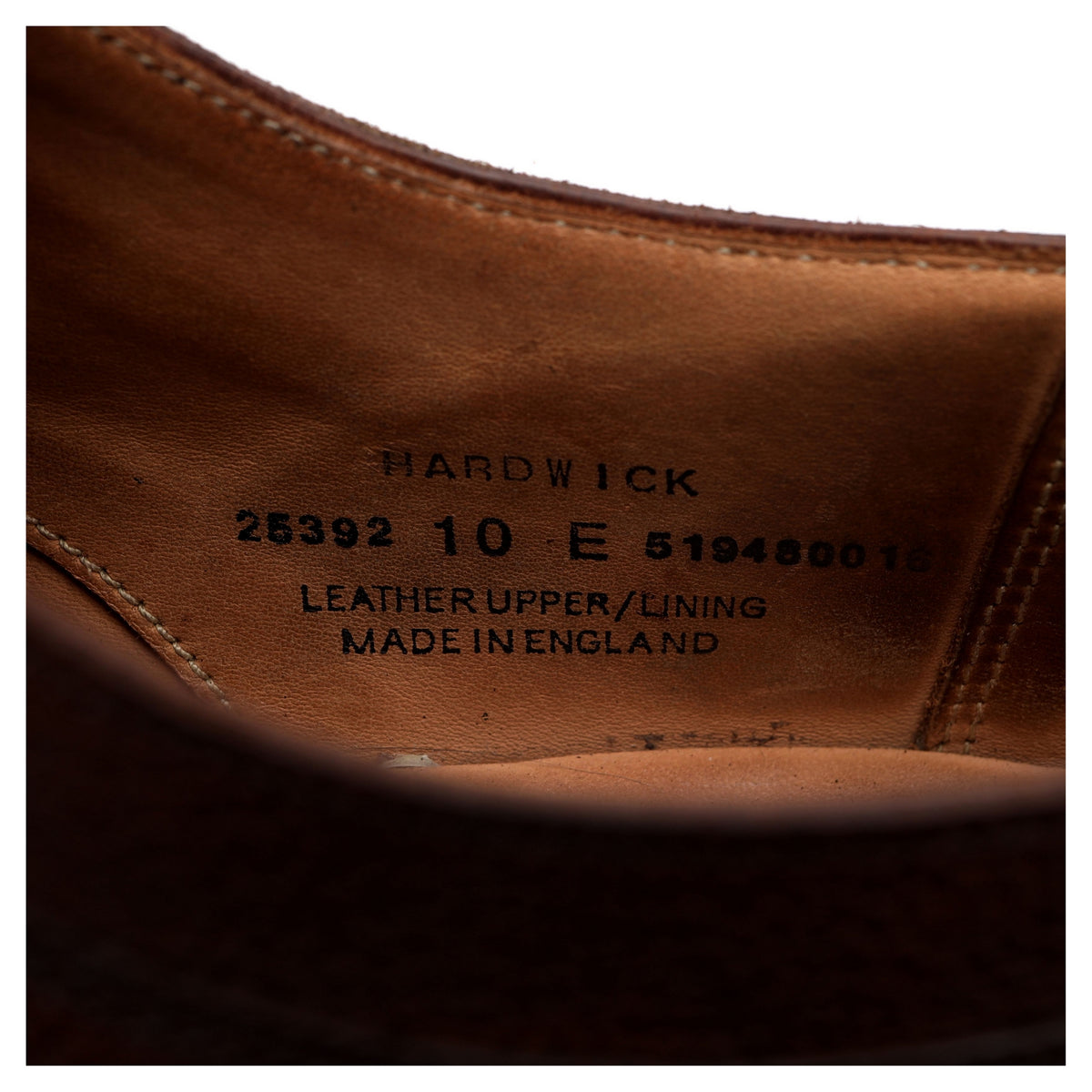 &#39;Hardwick&#39; Dark Brown Grain Leather Split Toe Derby UK 10 E