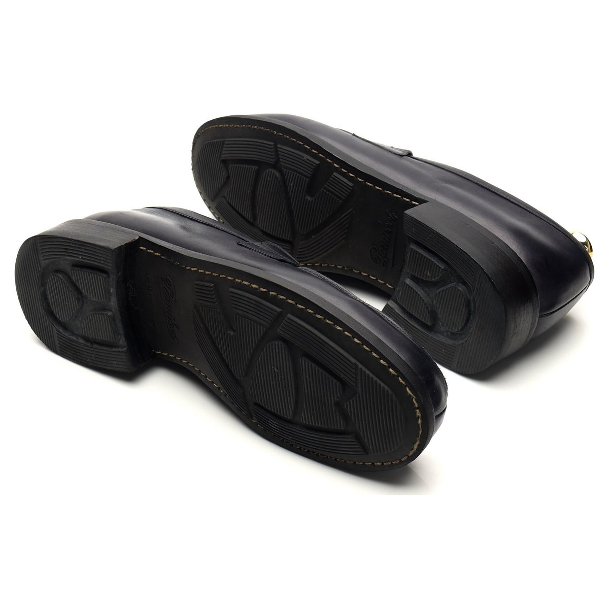 &#39;Dax&#39; Navy Blue Leather / Suede Loafers UK 6