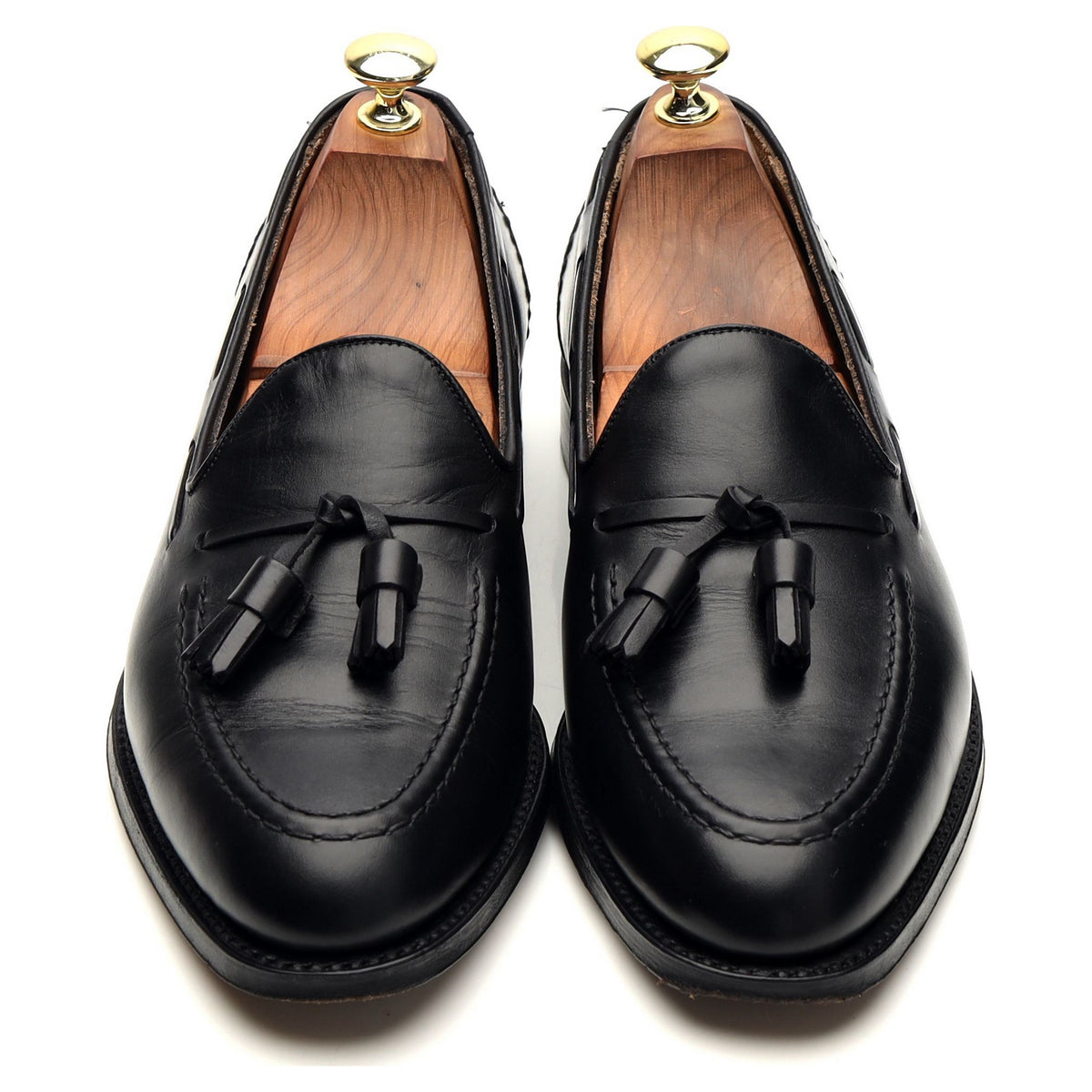 &#39;Harry&#39; Black Leather Tassel Loafers UK 7 F
