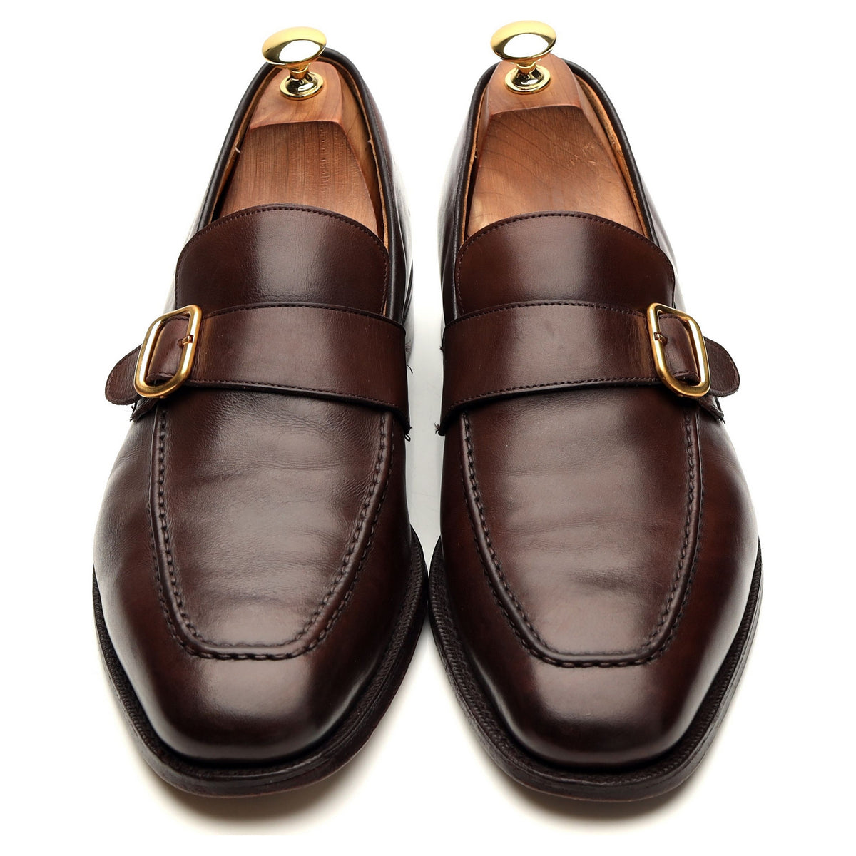 &#39;Kilburn&#39; Dark Brown Leather Apron Monk UK 10 G