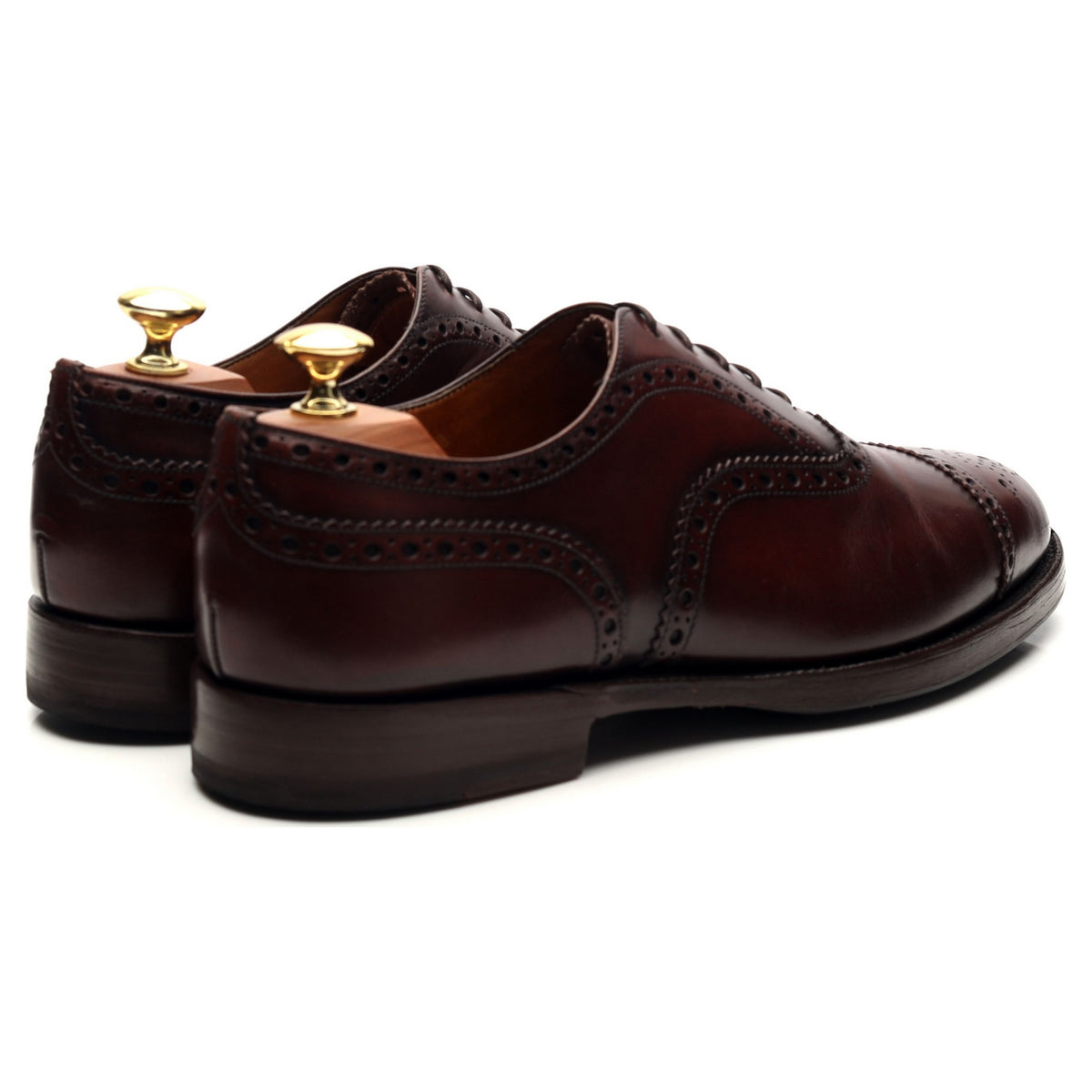 Burgundy Leather Oxford Semi Brogues UK 8 F