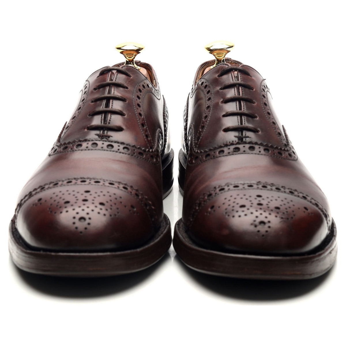 Burgundy Leather Oxford Semi Brogues UK 8 F