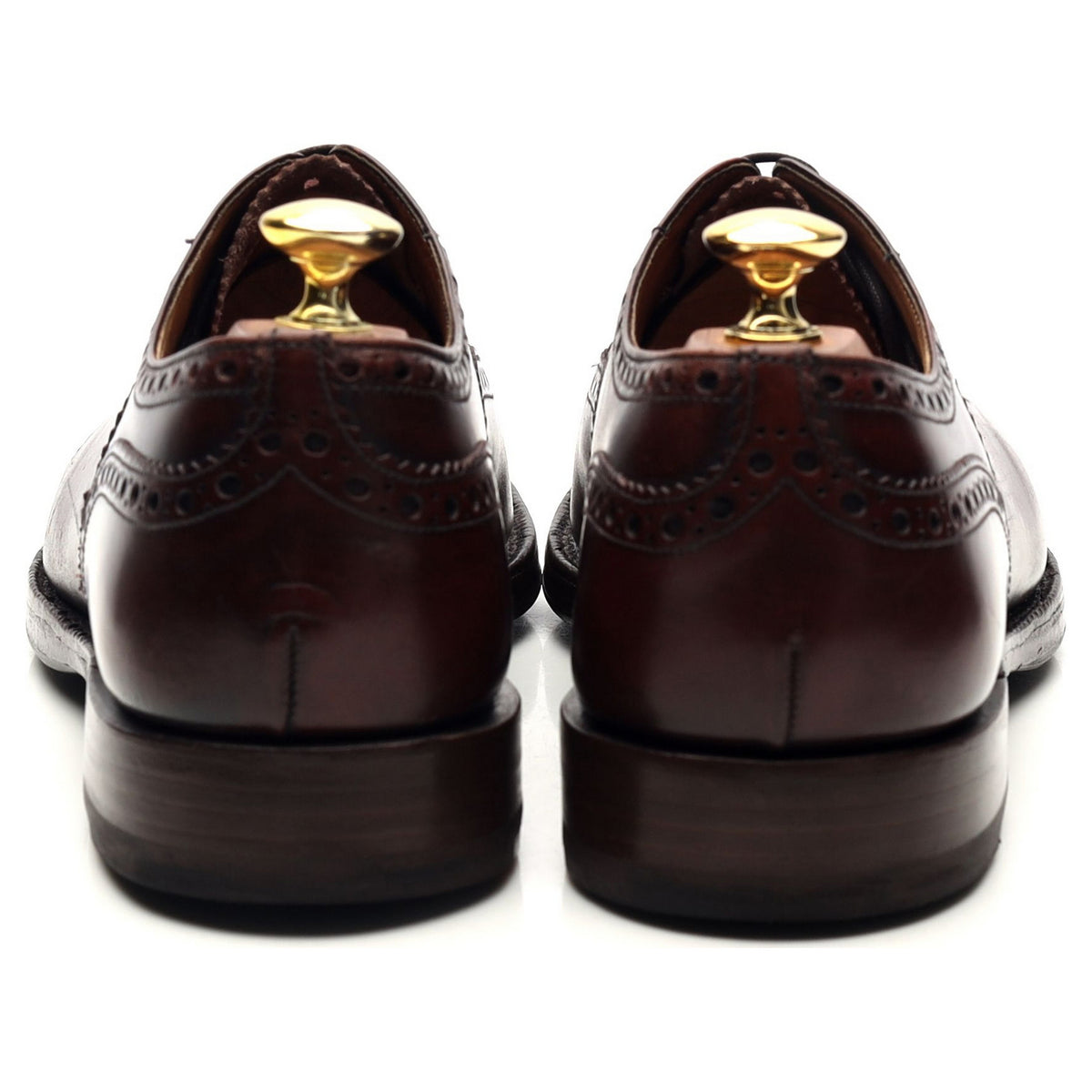 Burgundy Leather Oxford Semi Brogues UK 8 F