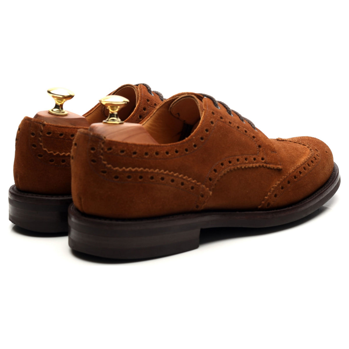 Tan Brown Suede Derby Brogues UK 7.5 F