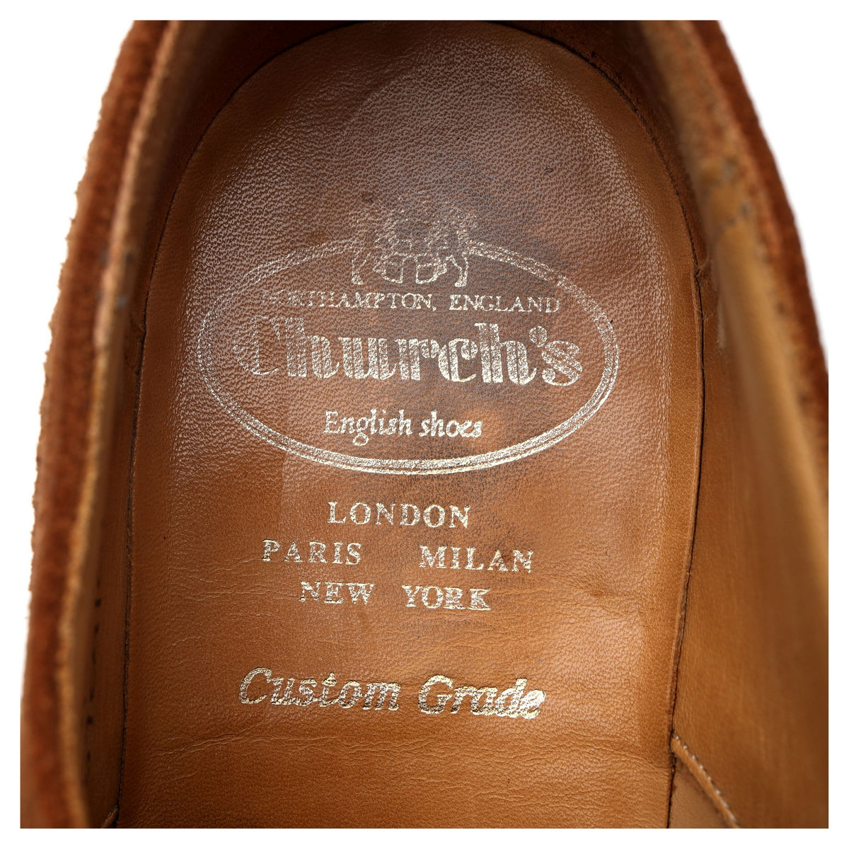 Tan Brown Suede Derby Brogues UK 7.5 F