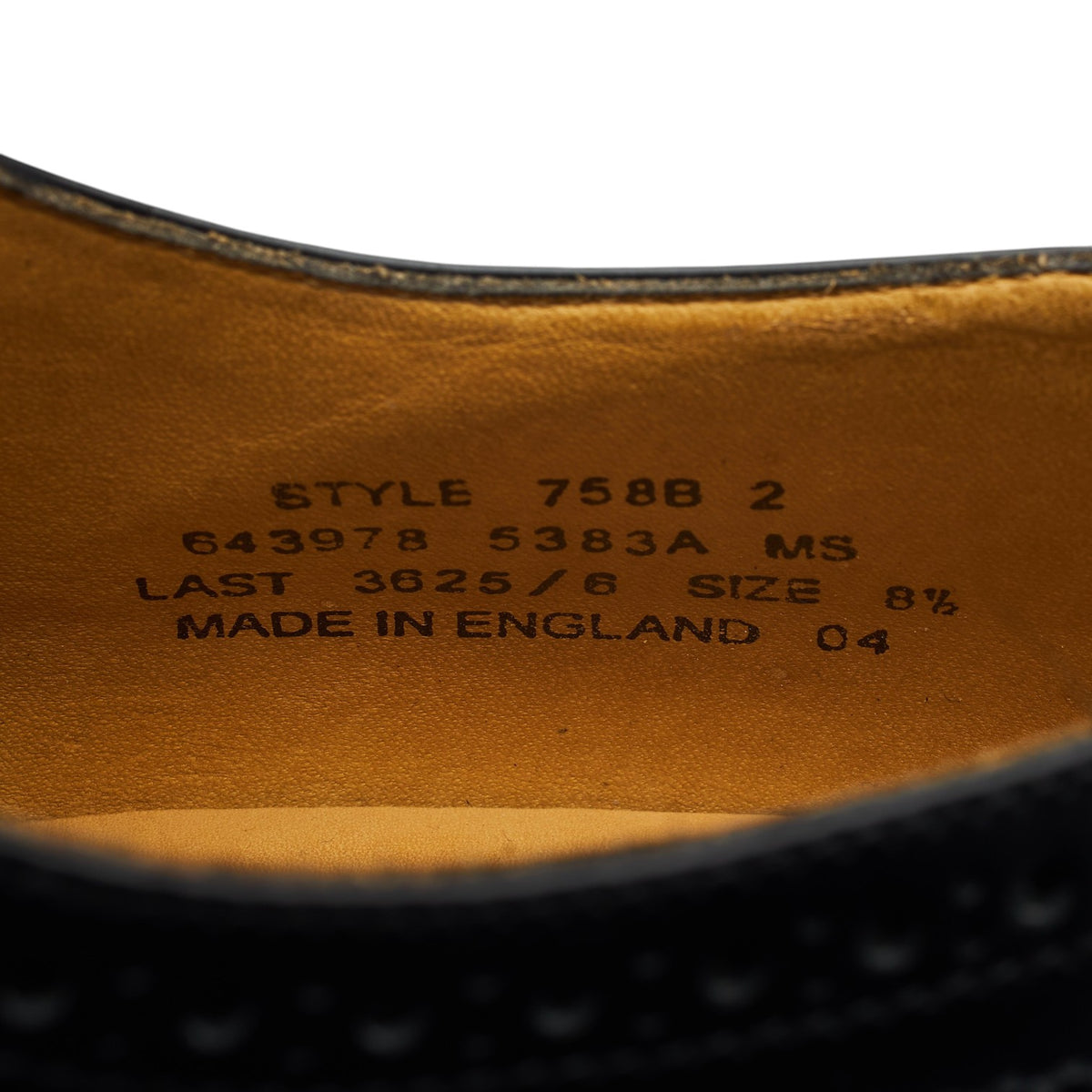 '758' Black Leather Oxford Brogues UK 8.5 F