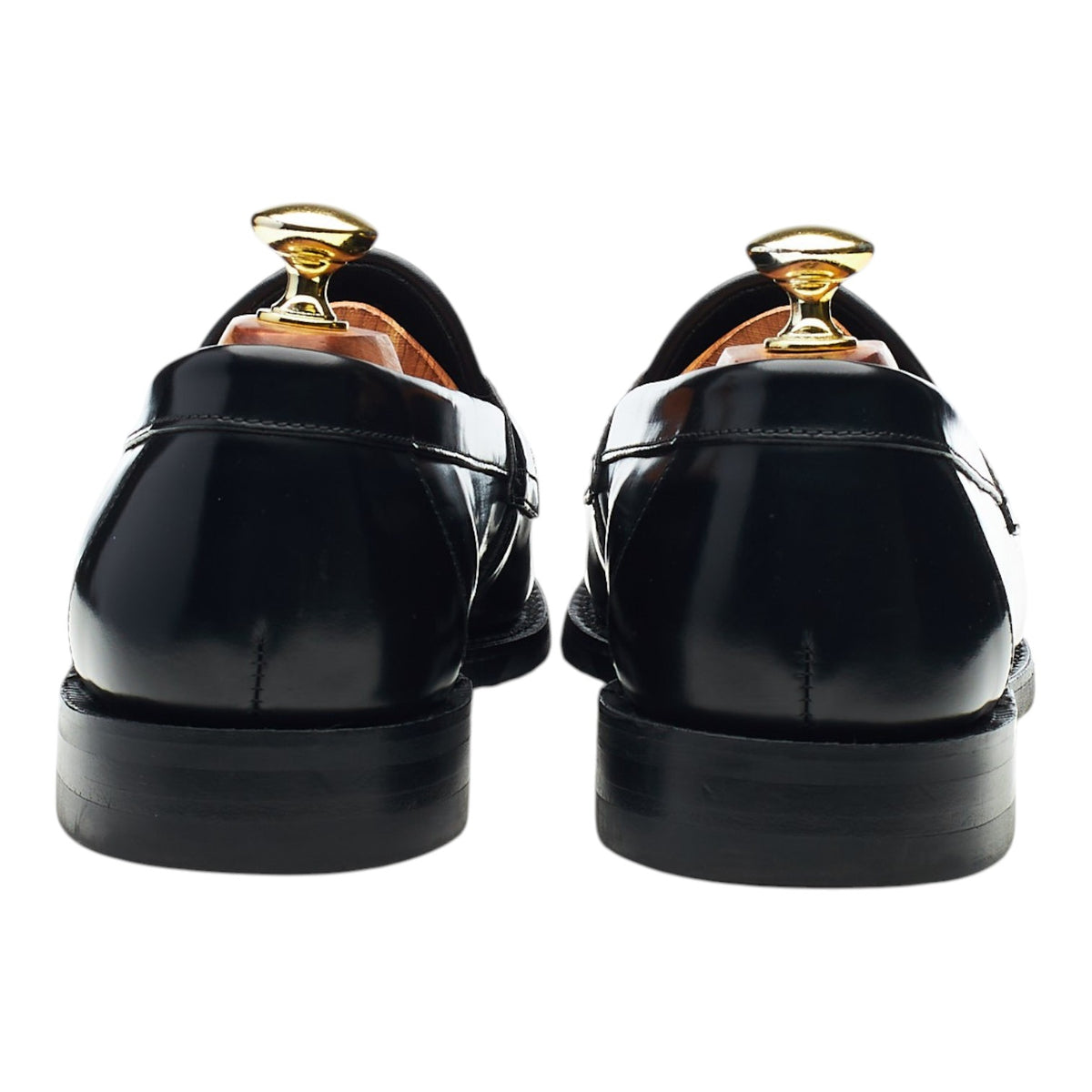 'Harrow' Black Leather Penny Loafers UK 7 F