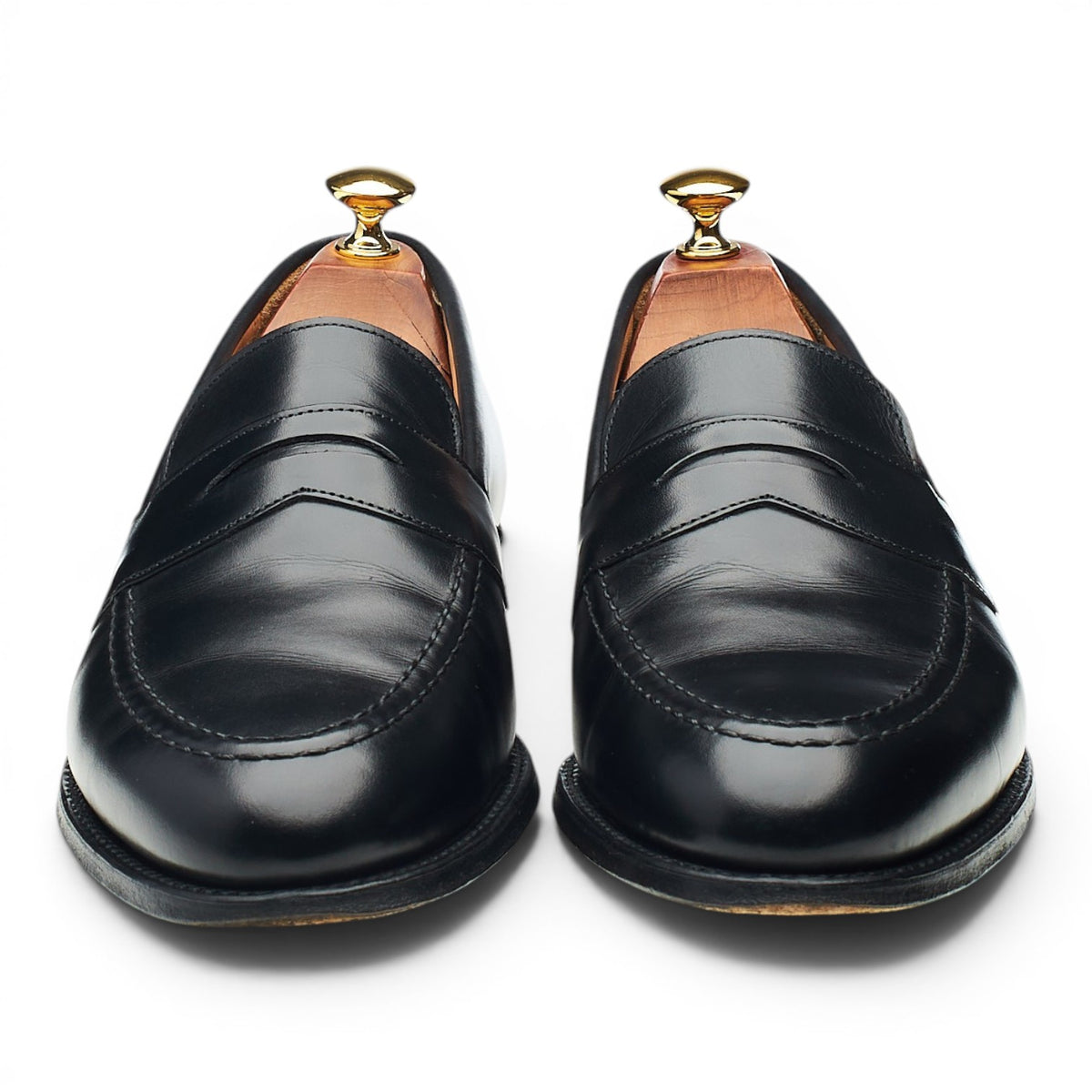 'Cannon' Black Leather Loafers UK 9 F