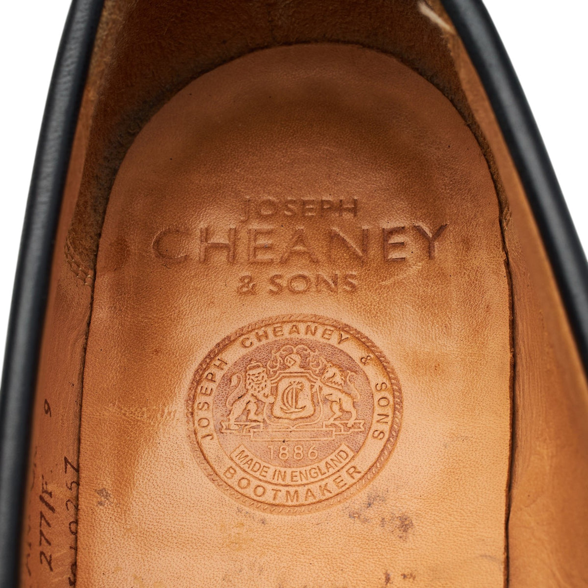 'Cannon' Black Leather Loafers UK 9 F