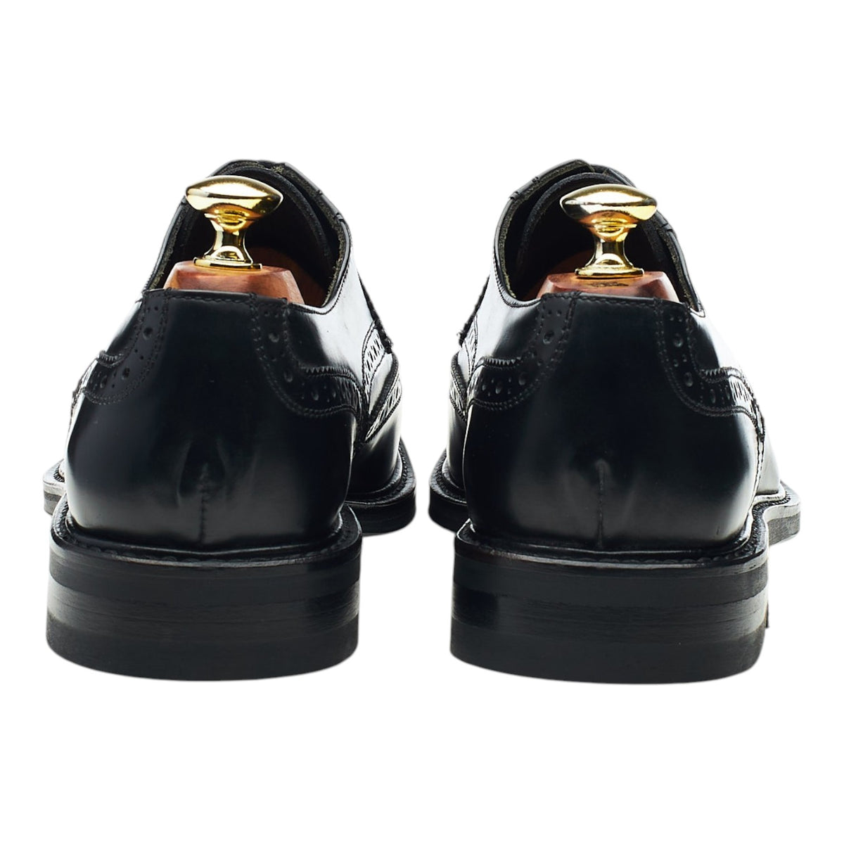 'Edinburgh' Black Leather Derby Brogues UK 7.5 F