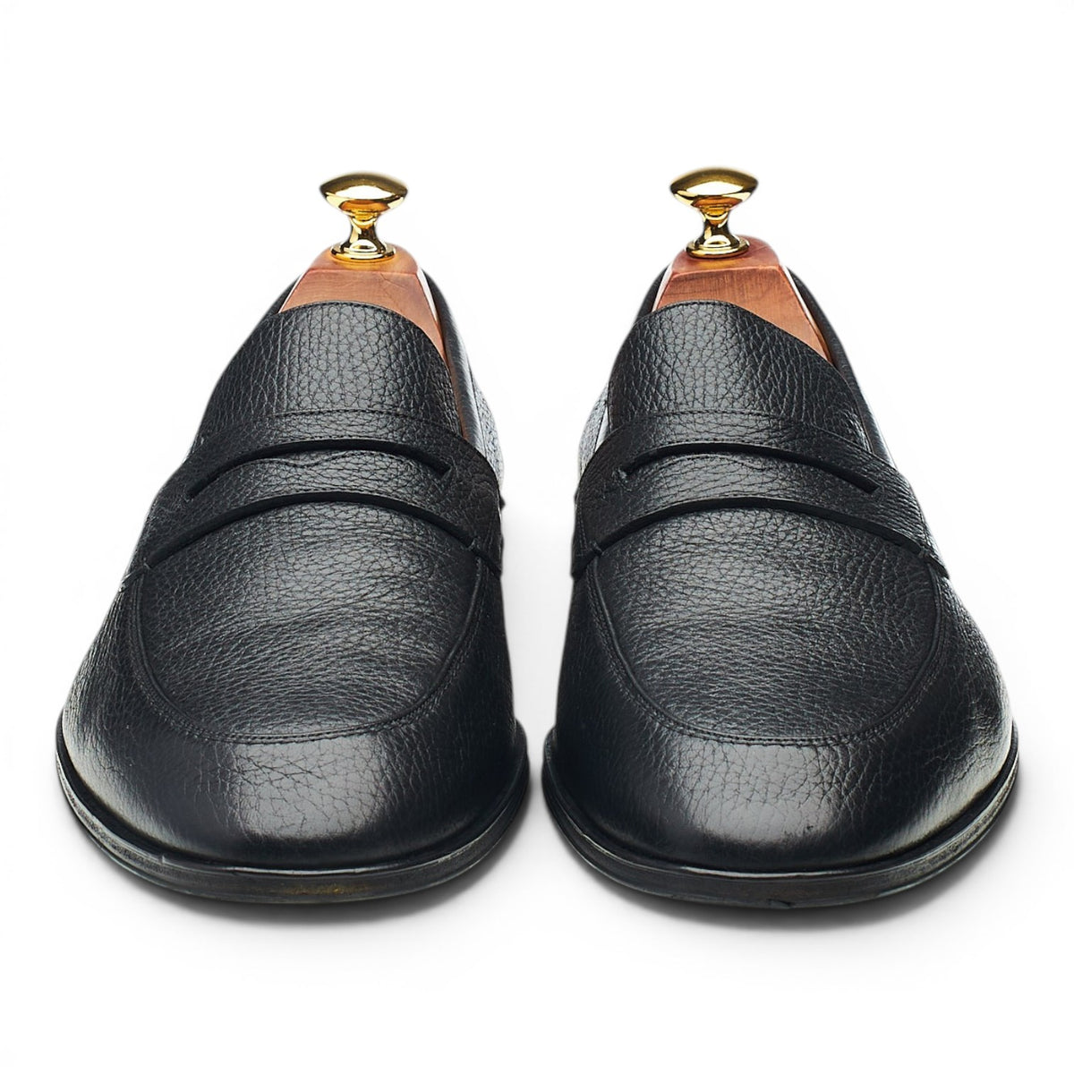 'Webb' Black Grain Leather Loafers UK 9 E