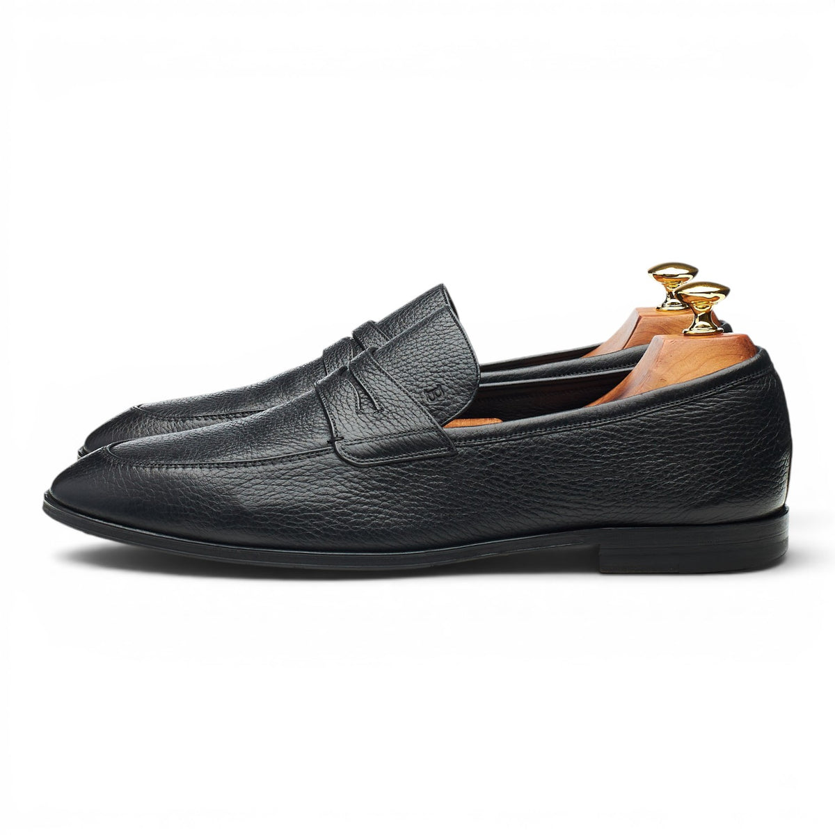 'Webb' Black Grain Leather Loafers UK 9 E